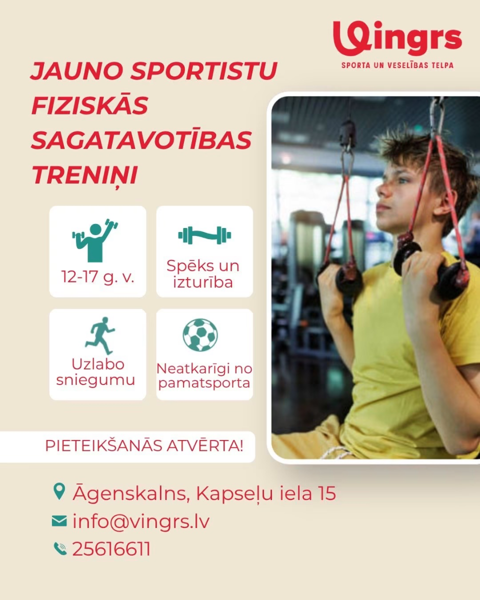 Jauno sportistu fiziskās sagatavotības nodarbības